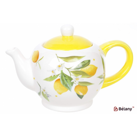Керамический чайник 1000 мл "Lemon Flavor" белый c принтом