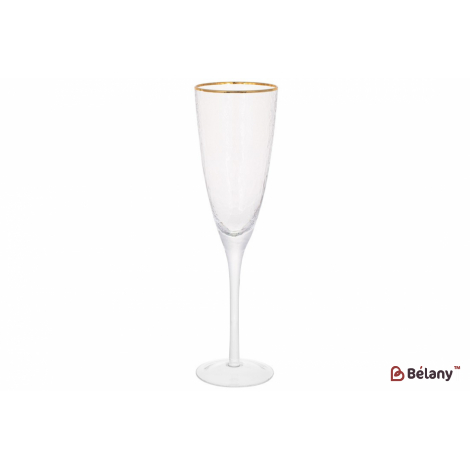 Бокал для шампанского 280 мл "Bilbao", с золотым кантом