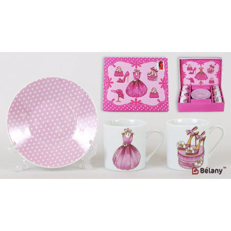 Фарфоровый кофейный набор 80 мл( 6 чашек с блюдцами) "Princess" в подарочной коробке
