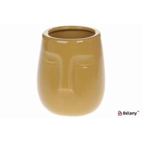 Ваза фарфоровая "Laura face" mustard