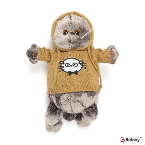 Мягкая игрушка кот в желтой толстовке "Filimon"