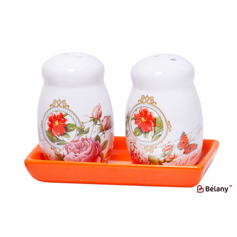 Керамический набор для специй 12 см "Butterfly"солонка, перечница на подставке