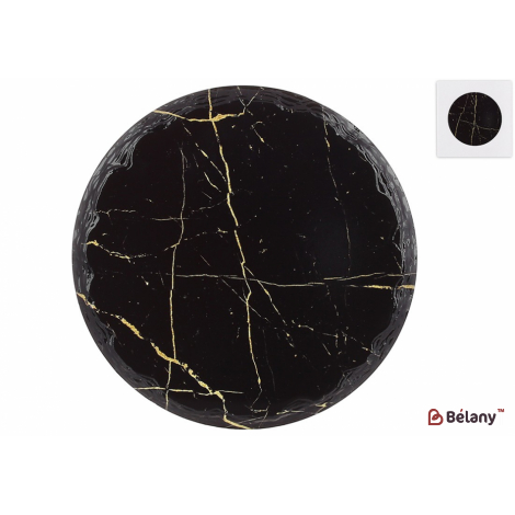 Керамическая подставка, с пробковой основой под горячее 16 см "Holstein Perle" черный мрамор