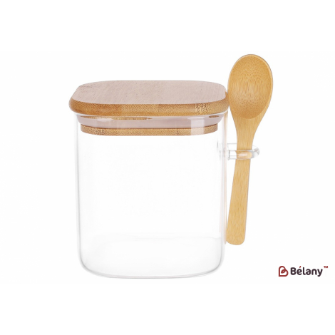 Стеклянная банка с бамбуковой крышкой и ложкой "Bamboo " 750 мл