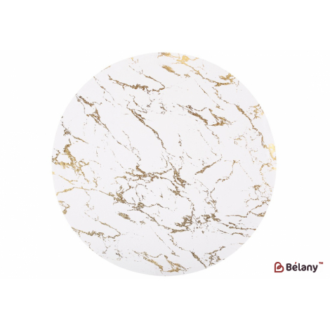 Салфетка для сервировки (плейсмат) 38 см "Marmo Gold" белая с золотом