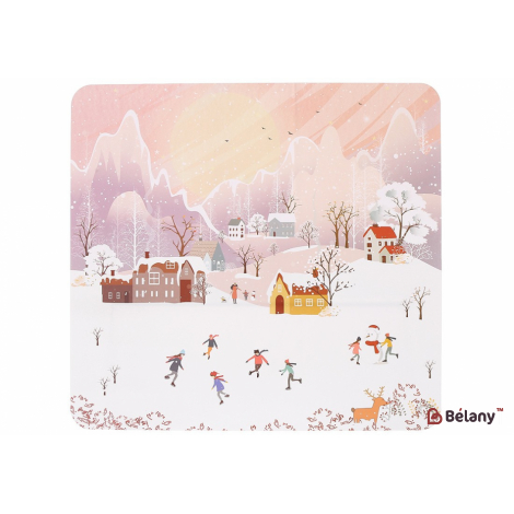 Салфетка для сервировки (плейсмат) 30 см "Snowflakes " розовый