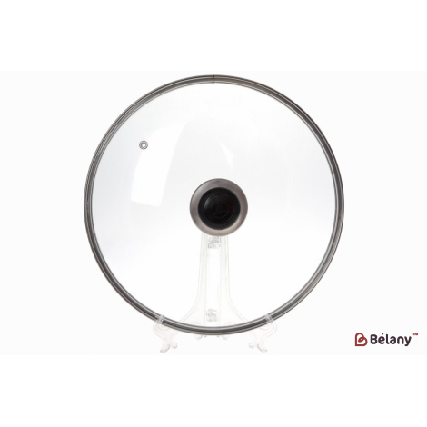 Стеклянная крышка "Limpidity" 30 cм с черной ручкой