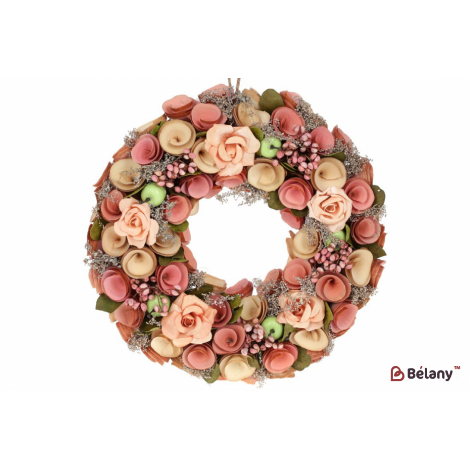 Пасхальный венок (декоративный) 33 см "Stunning" розово-персиковый