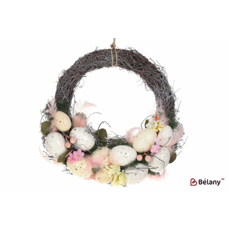 Пасхальный венок (декор) 26 см "Phoenix" розовый