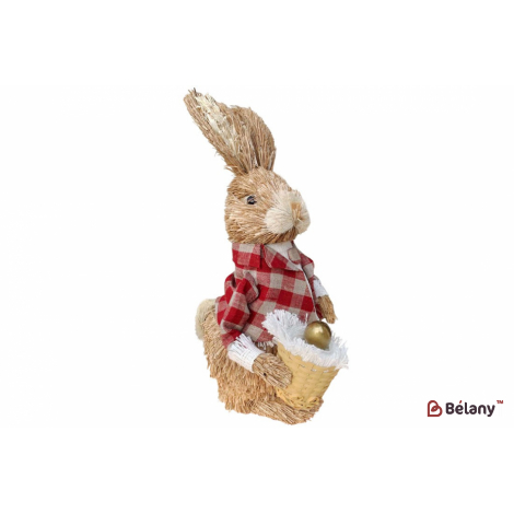 Пасхальная фигура заяц с корзиной (декор) 44 см " Mr.Bunny" красный