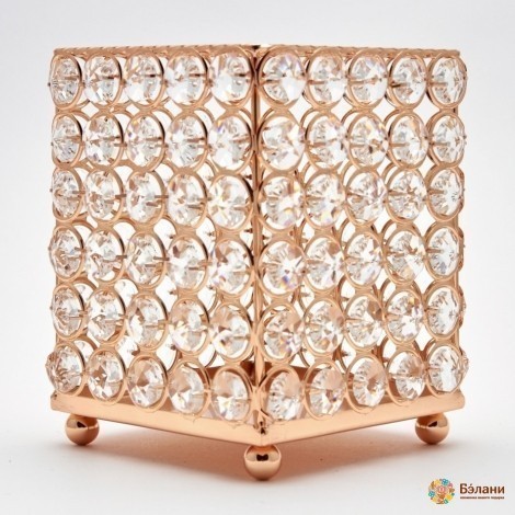 Sfeșnic Metalic „Crystal Cube” M Auriu
