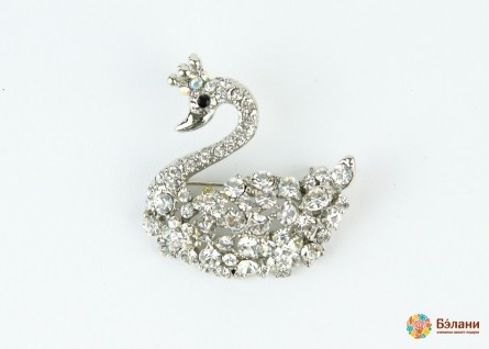 Broșă „Prițesa Lebădă Cu Strasuri”
