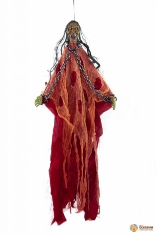 Decor Animat Suspendat „Ghost In Chains” Cu Iluminare De Fundal Led Roșie