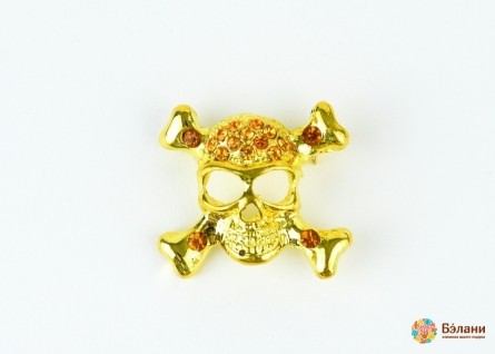 Broșă „Craniu Cu Pietre De Chihlimbar”