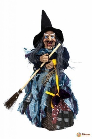 Decor „Baba Yaga” Albastru Cu Iluminare Led Și Efecte Sonore