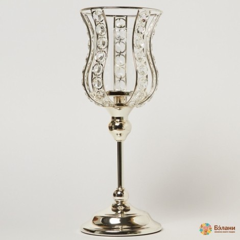 Sfeșnic Metalic Pe Un Picior „Cross” S Argintiu