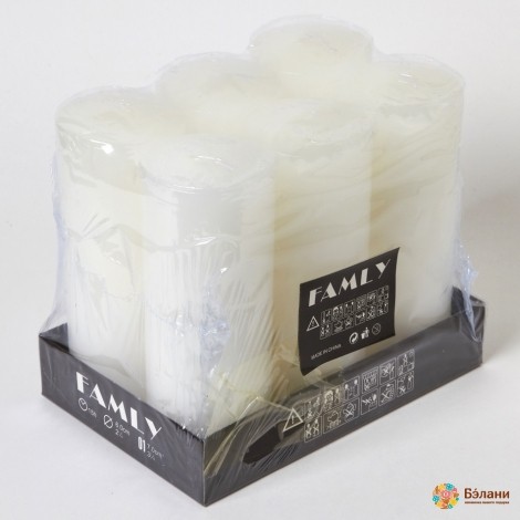 Lumanare Cu Parafina "columna" Alba L 6 Buc.