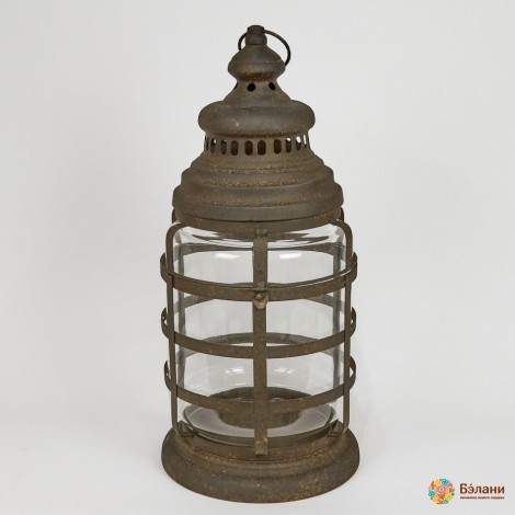 Lanterna Din Sticla Cu Cadru Metalic "tower Lamp"