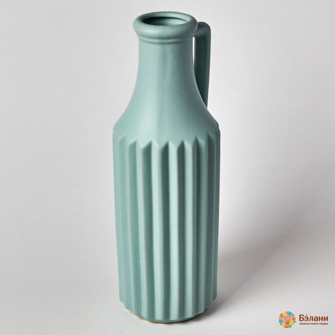 Vaza Din Ceramica "hand Bottle" Albastru Mat