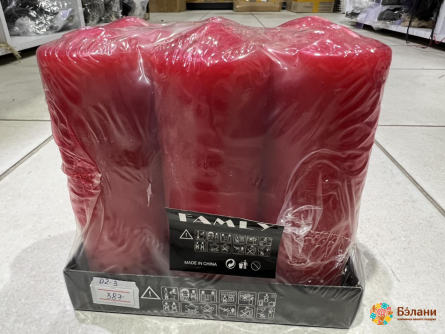 Lumanare Cu Parafina "columna" Rosie M 6 Buc.