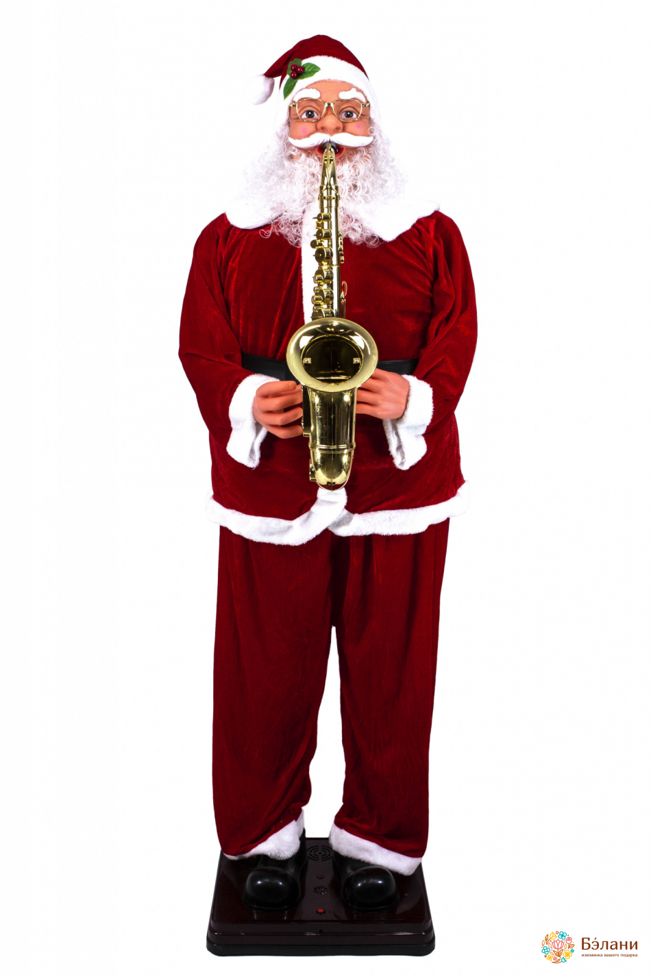 Musical Mos Craciun Cu Saxofon 180Cm