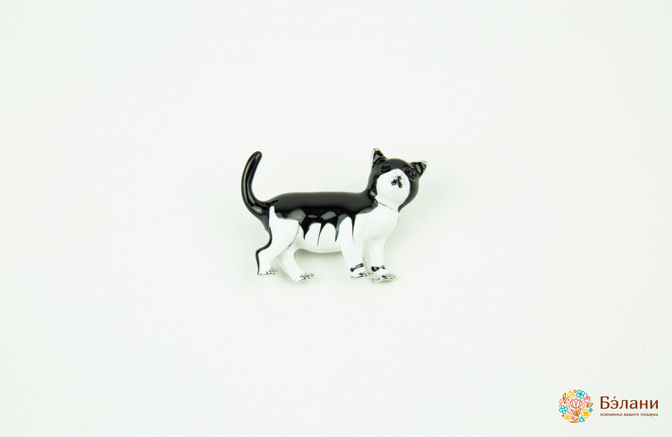 Broșă „Pisică Albă Și Neagră”