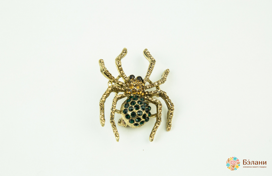 Broșă „Pianjen Cu Smaralde”