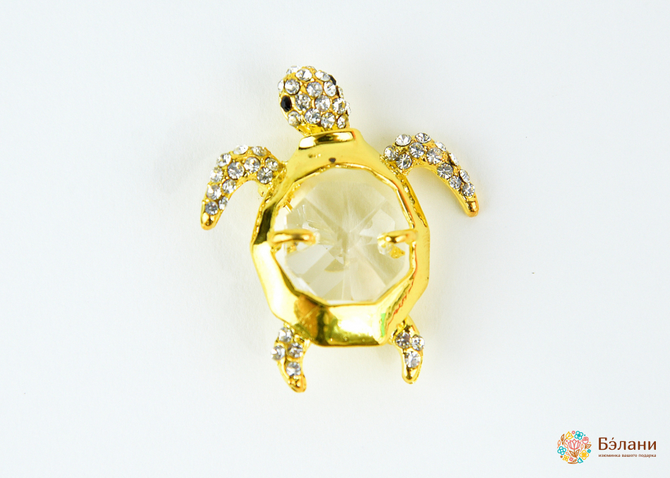 Broșă „Testoasa Cu Cristal”