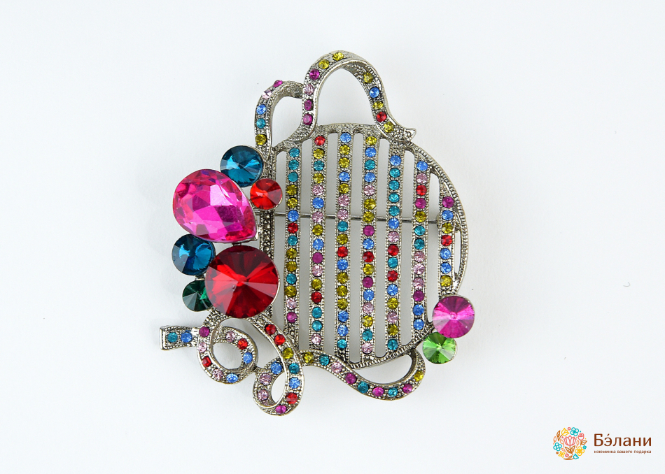 Broșă „Vintage Cu Pietre Prețioase”