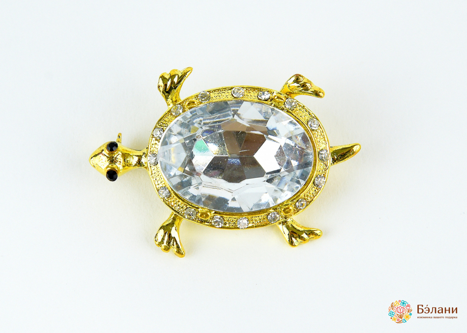 Broșă „Testoasă Cu Coajă De Diamant”