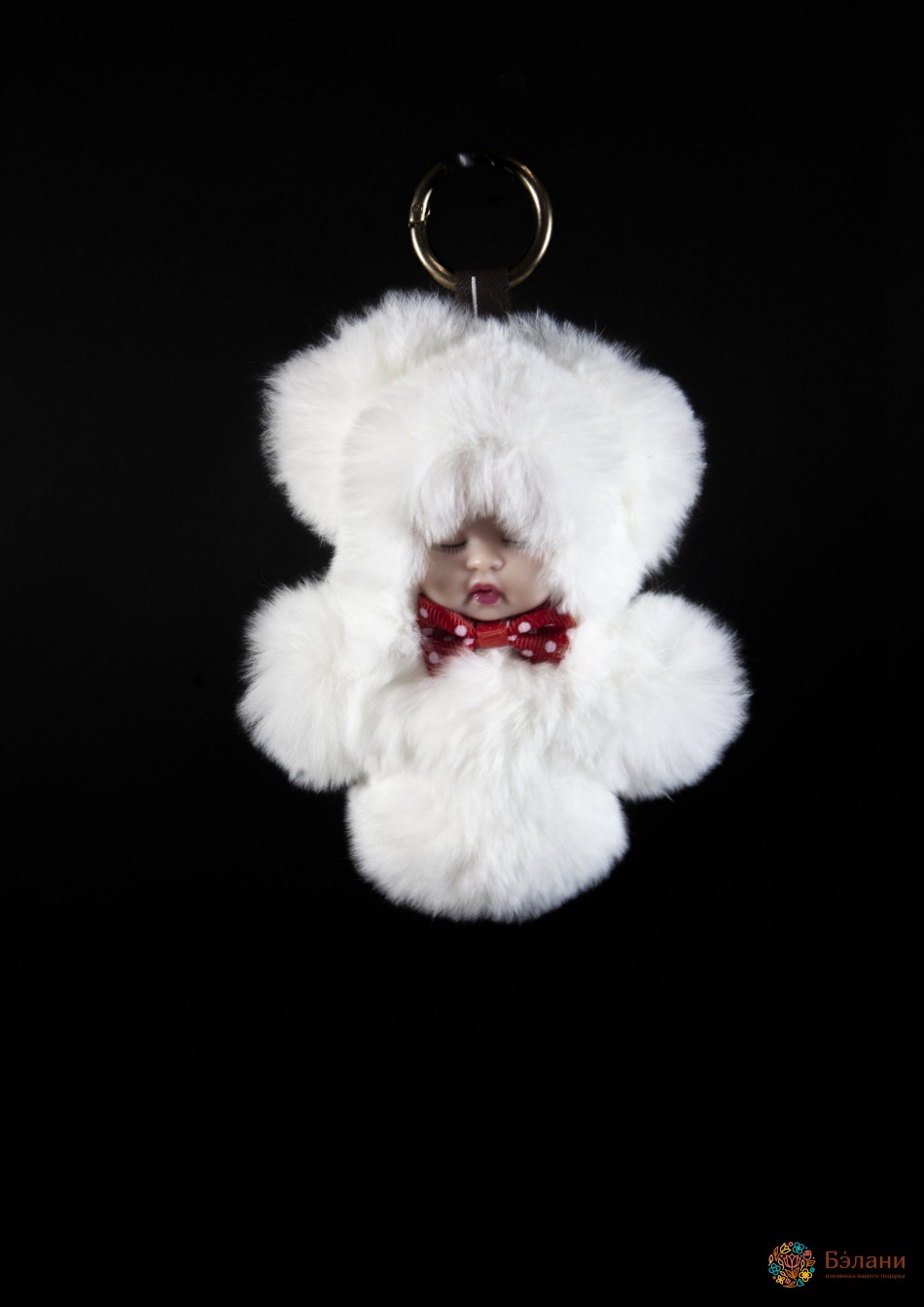 Breloc „Bebe” Cu Blană Albă
