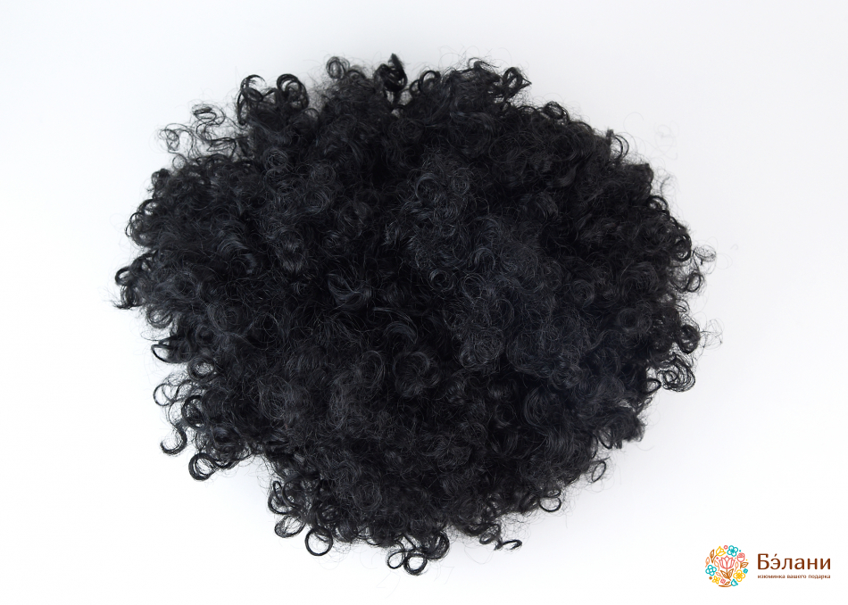 Perucă Neagră Ondulată
