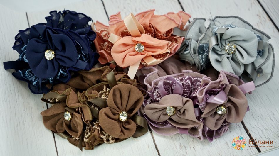 Elastic Tricotat Cu Ghipură „Floare Cu Piatră” Voluminos