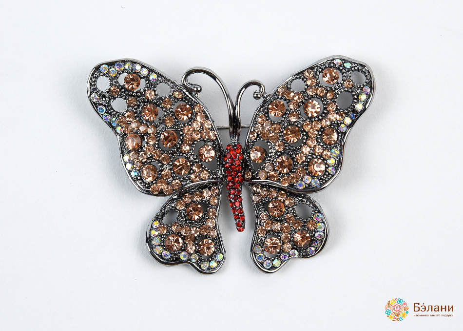 Broșă „Fluture Cu Aripi Pudrate”
