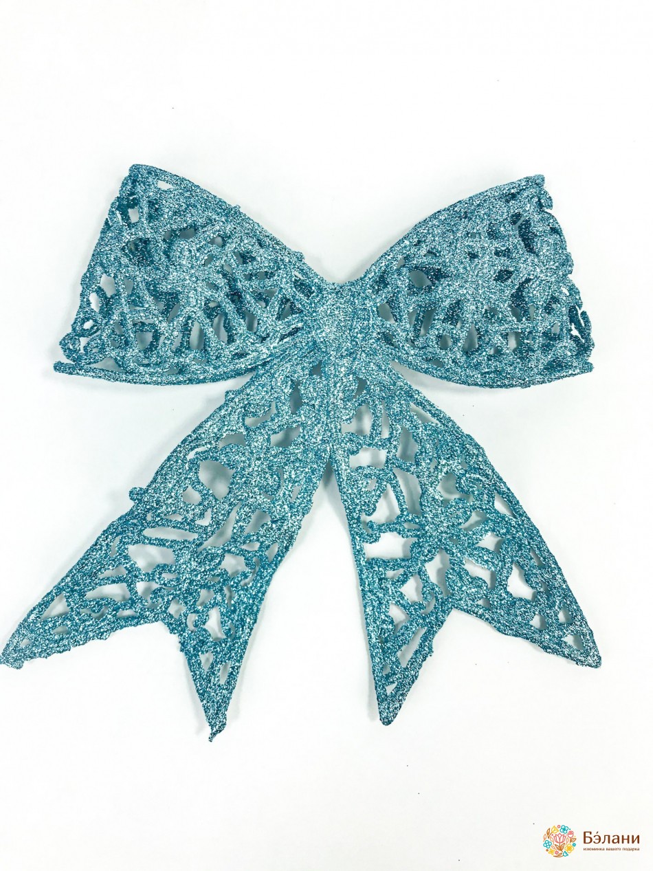 Decor „Bow” Cu Sclipici Albastru | 2