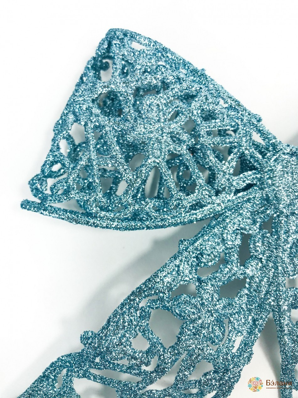 Decor „Bow” Cu Sclipici Albastru | 3