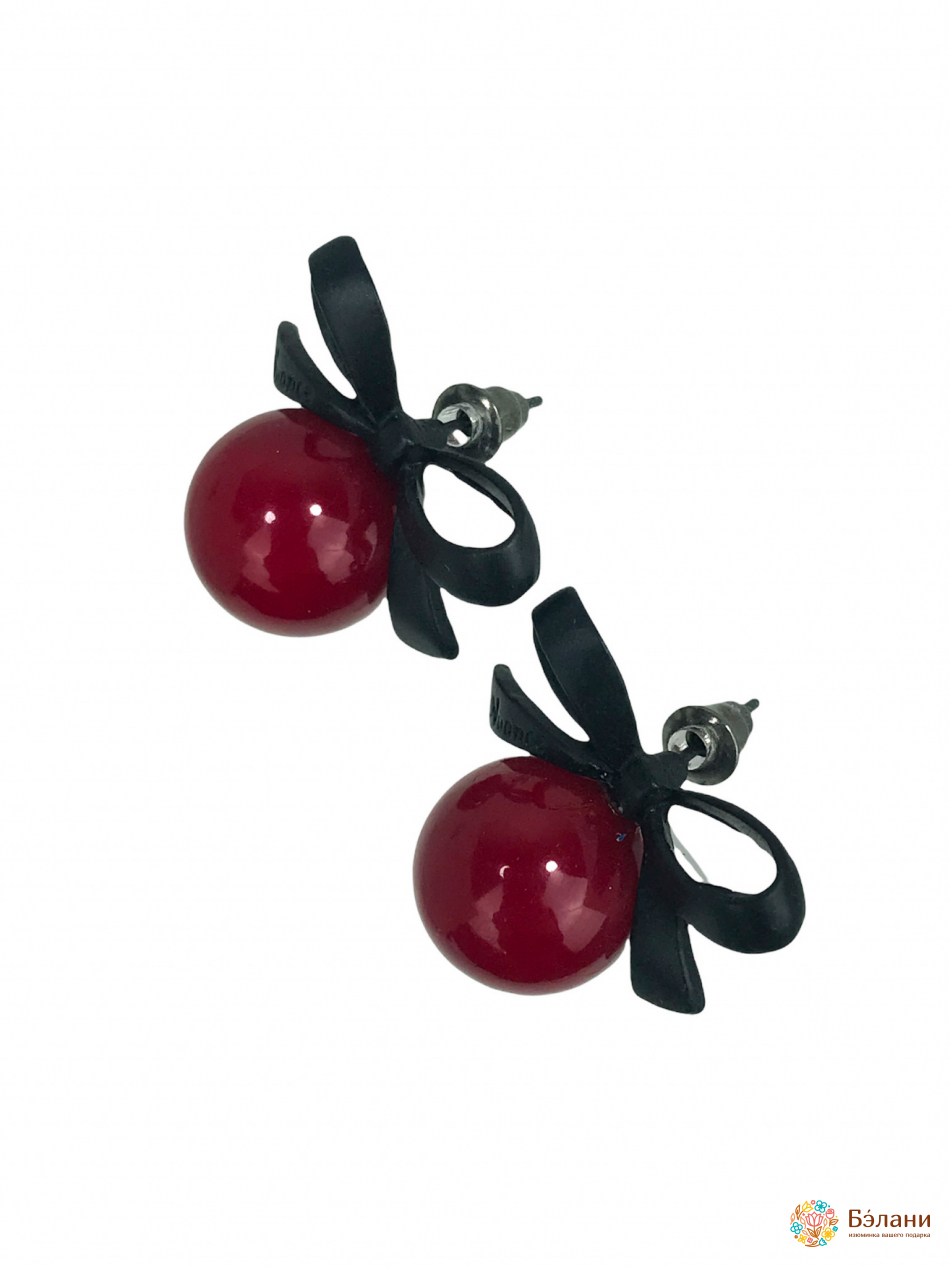 Cercei „Cireș” Cu Fundă Roșie | 2