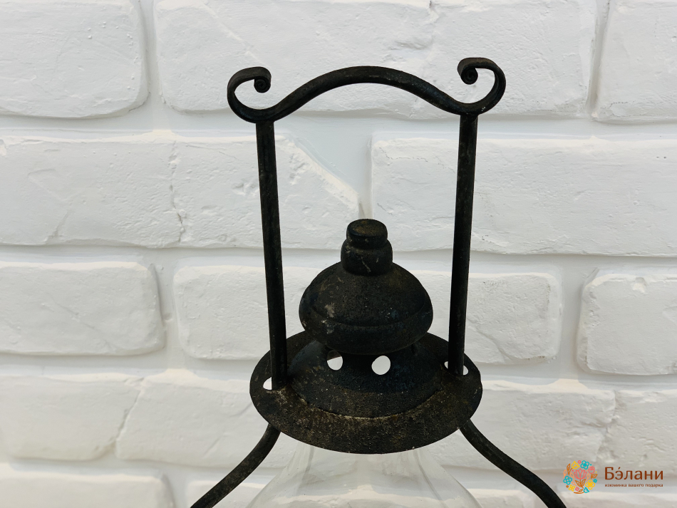 Lanterna De Sticla Cu Cadru Metalic "vintage Lamp" | 3