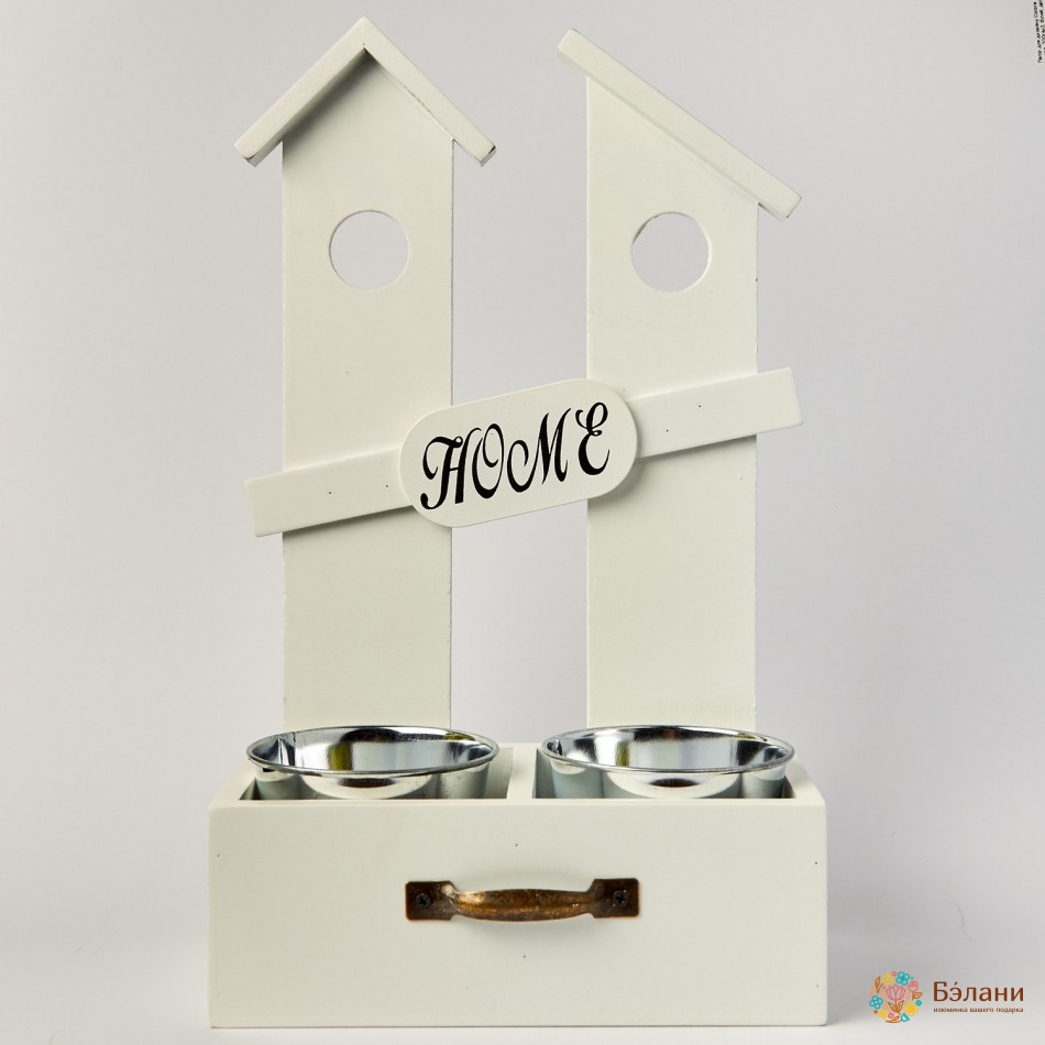 Ghiveci De Flori Din Lemn În Formă De Casă Cu O Sticlă De Sticlă „Raft” | 2