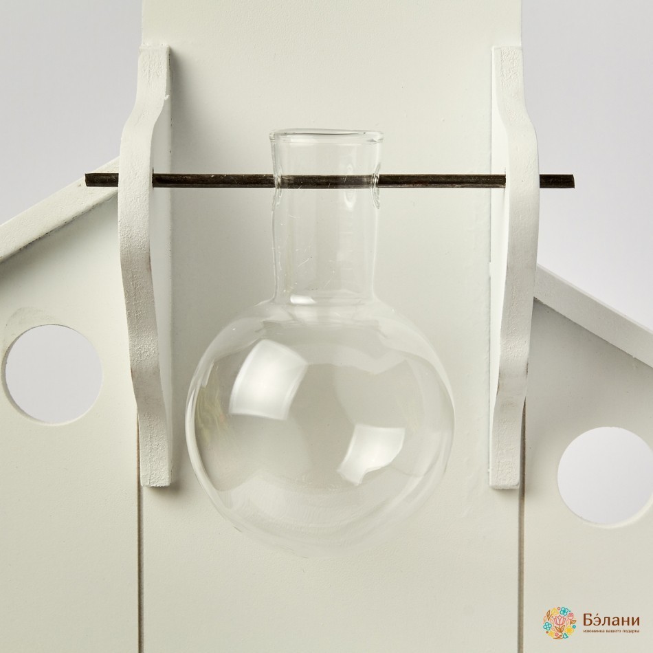 Ghiveci De Flori Din Lemn În Formă De Casă Cu O Sticlă De Sticlă „Acasă” | 3