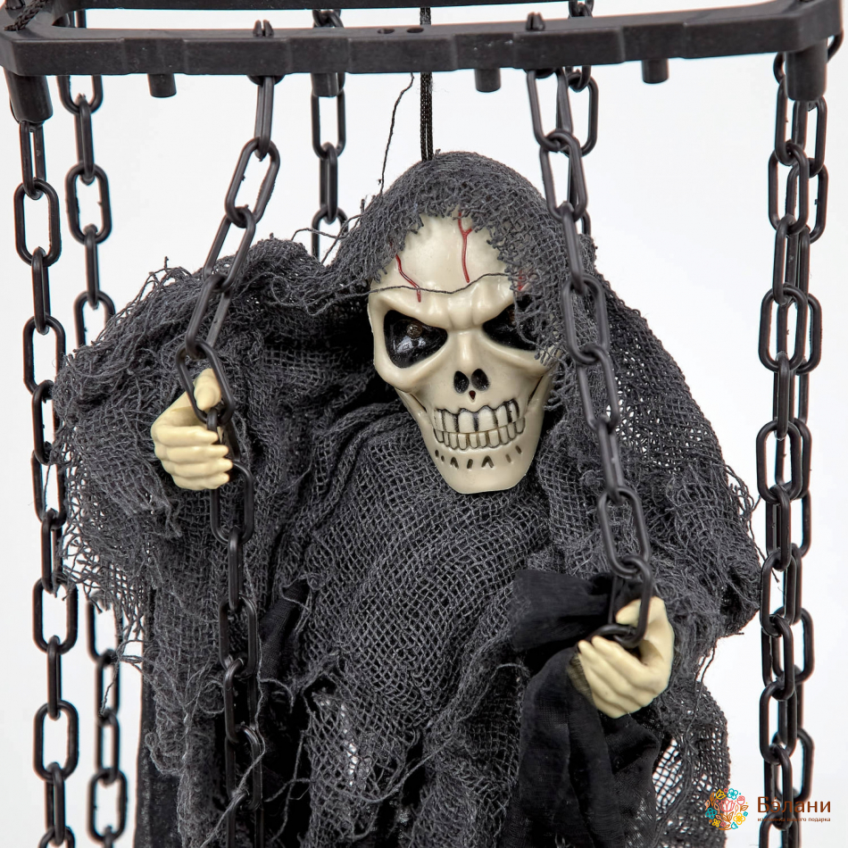 Decor Animat „Schelet Într-O Cușcă” Negru | 2